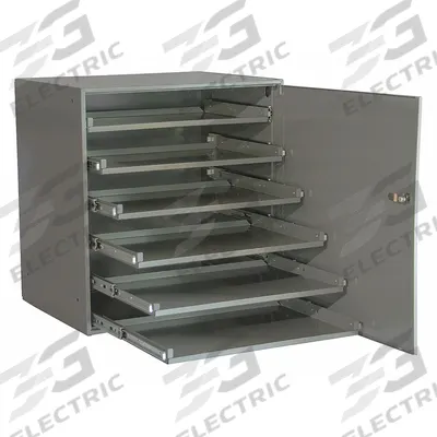 DURHAM MFG Sliding Drawer Cabinet Frame: 20 3/8 in x 16 in x 21 7/8 in, For 6 Drawers - Customizable Large Compartmented-Box Cabinets