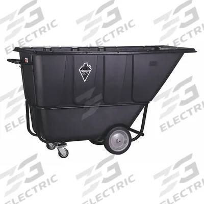 TOUGH GUY Tilt Truck: 27 cu ft, 2,100 lb, 77 in L x 34 1/2 in W x 43 1/4 in H, Black - Steel-Reinforced Plastic Tilt Trucks
