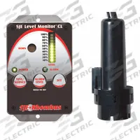 SJE-RHOMBUS Tank Alarm: High Level, 87 dB, Audio/Visual, 1 Alarm Inputs, 2-Conductor Wire Leads (MPN 1087299). Key specifications — Brand: SJE-RHOMBUS; Manufacturer Part Number: 1087299; Battery Backup: No.