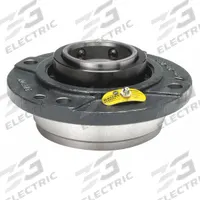 MOLINE BEARING Flange Bearing: Spherical Roller, 2 1/2 in Bore, Cast Iron, Set Screws, 7 5/8 in Lg (MPN 19231208). Key specifications — Bore Type: Cylindrical; Brand: MOLINE BEARING; Lubricant Material: Lithium Complex Grease; Mounting Bolt Size: 1/2 in; System of Measurement: Inch.