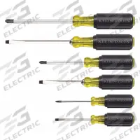 KLEIN TOOLS Precision Screwdriver Set: 1-10 Pieces, 6 Pieces, Phillips/Slotted Tip, 16 in Overall Lg (MPN 85074). Key specifications — attr1205274: KLEIN TOOLS; attr1205269: 1/4 in.