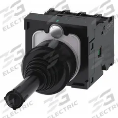 SIEMENS Joystick Operator: Vertical and Horizontal Operation, 4 Positions, 1NO, Momentary (MPN 3SU1100-7AF10-1QA0). Key specifications — Bezel Material: Plastic; Contact Form: 1NO; Switch Action: Momentary; Series: 3SU1; Brand: SIEMENS; Number of Positions: 4 + Center Off.