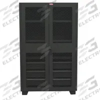 JAMCO Storage Cabinet: 60 in x 24 in x 78 in, 2 Adj Shelves, Swing Handle & Padlock Hasp, Legs (MPN HU260BL). Key specifications — Brand: JAMCO; Body Panel Type: Ventilated; Base Type: Legs; Cabinet Color: Black; Frame Assembled: Assembled.