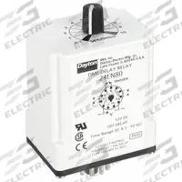 DAYTON Single Function Time Delay Relay: Socket Mounted, 12V DC, 10 A, 11 Pins/Terminals, Off Delay (MPN 24EN80). Key specifications — Brand: DAYTON.