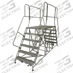 COTTERMAN Mobile Work Platform: 5 ft Platform Ht - Max, 36 in x 60 in, Steel, 800 lb Load Capacity (MPN 6DWP3660RA3B4CC1P6). Key specifications — Folding: Not Foldable; Mobility: Rolling; Components Included: Rubber Foot Pads; Use Location: Indoor; Brand: COTTERMAN; Color: Gray; Height Adjustability: Fixed Height; Includes Handrails: Handrails Included.