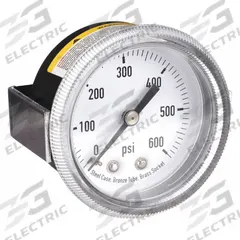 APPROVED VENDOR Panel-Mount Pressure Gauge: U-Clamp, 0 psi to 600 psi, 2 in Dial, 1/8 in NPT Male (MPN 4UA44). Key specifications — Accuracy: ±3-2-3%; Brand: APPROVED VENDOR; Vibration Resistance Properties: None; Gauge Wetted Parts: Brass / Bronze.