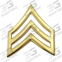 HEROS PRIDE Metal Rank Insignia: SGT. Chevron, 3/4 in, Gold, Metal, Clutch Pin, Rank Insignia, 1 PR (MPN 4442TG). Key specifications — attr1074238: Clutch Pin; attr188498: 3/4 in; attr188499: Gold; attr188500: Metal; attr188503: SGT. Chevron; attr193746: HEROS PRIDE.