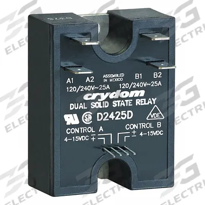 CRYDOM Dual Solid State Relay: Surface Mounted, 25 A Max Output Current, SCR - Surface-Mounted Relays