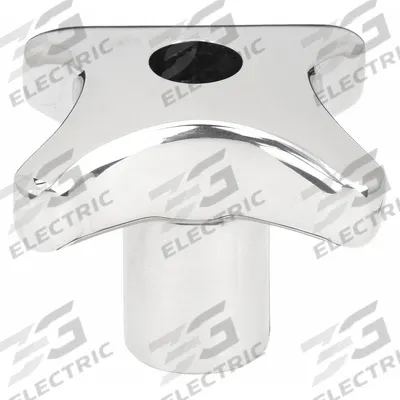KIPP Hand Knob: 4 Point, Stainless Steel, 63 mm Dia, 12 mm Hole Dia - Corrosion-Resistant 4-Arm Knobs with Unthreaded Through-Hole