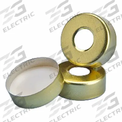 QORPAK Magnetic Septa and Hole Cap Crimp Seal: 20 mm Dia, Yellow, Steel, PTFE - Discs & Septa