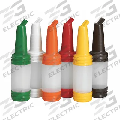 TABLECRAFT PRODUCTS Container with Pourer: Brown/Green/Orange/Red/White/Yellow - Containers with Pourers