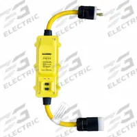 SOUTHWIRE GFCI: Manual Reset, 6 ft Lg, 10/3, L5-30P Plug, 30 A Current, 120V AC, L5-30R, Yellow (MPN 44830005-2). Key specifications — NEMA Plug Configuration: L5-30P; NEMA Receptacle Configuration: L5-30R; Brand: SOUTHWIRE; Voltage: 120V AC.