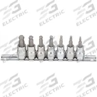 WESTWARD Socket Bit Set: 1 - 25 Pieces, 3/8 in Drive Size, 7 Pieces, 1/8 in to 3/8 in Tip Size Range (MPN 54TM41). Key specifications — attr1216280: Fixed Insert; attr1216283: WESTWARD; attr1225718: 1/8 in to 3/8 in; attr1227491: 3/8 in.