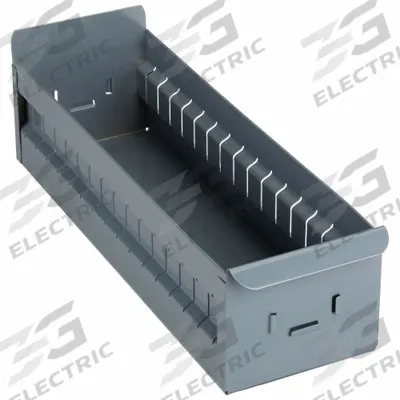 APPROVED VENDOR Drawer Bin: 17 in Overall Lg, 5 1/2 in x 4 1/2 in, Gray - Metal Drawer Bins
