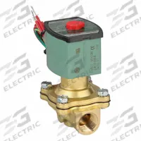 REDHAT Solenoid Valve: 2-Way, Normally Open, 1/2 in Pipe Size, 24V DC, Watertight, High Flow (MPN 8210G034). Key specifications — attr985516: 1/2 in; attr985521: 24V DC; attr985484: REDHAT; attr985485: Watertight.