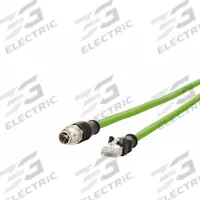 METZ CONNECT M12 Cable: Cat7, M12 Plug Male Straight x RJ45 Male Straight, 1 m Lg, PUR, Green, X (MPN 142M2X15010). Key specifications — Brand: METZ CONNECT; Cable Jacket Color: Green; End 1 Coding: X; End 2 Coding: X; IP Rating: IPX5; Performance Category: Cat7.