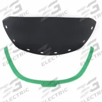 MSA Frame Debris Control Replacement: EPDM Rubber/Polycarbonate, Black, 1 1/2 in Overall Ht (MPN 10236393). Key specifications — Color: Black; Compatible Brand: MSA Safety; Compatible Grainger Part Number: 55JL87; Compatible Manufacturer Model Number: 10235987; Compatible Series: V-Gard® H1; Material: EPDM Rubber/Polycarbonate.