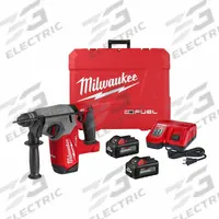 MILWAUKEE Cordless Rotary Hammer Kit: L-Shape, 18V DC, SDS-Plus, 1 in max, 6.0 Ah, 2.0 ft-lb (MPN 2912-22). Key specifications — attr113858: 18V DC; attr113796: MILWAUKEE; attr113808: 0 bpm to 4,800 bpm; attr113803: Yes; attr113838: Hammer Only; attr113809: Yes; attr113815: (1) Charger.