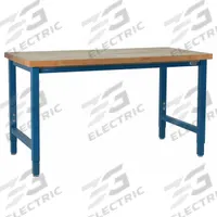 BENCHPRO Workbench: Adj Ht, Butcher Block, 96 in x 36 in, 6,600 lb Overall Load Capacity, Blue (MPN KW3696+LP). Key specifications — Brand: BENCHPRO.