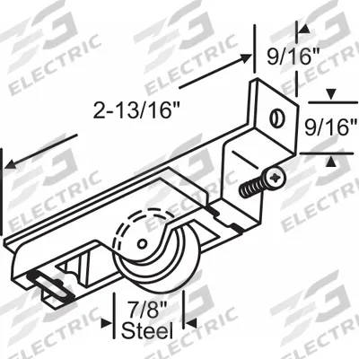 APPROVED VENDOR Roller: 2 13/16 in Lg, 9/16 in Wd - Hanging Door Rollers