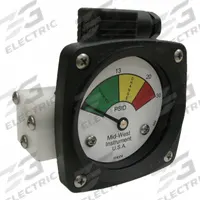 MIDWEST INSTRUMENT 3-Color Differential Pressure Indicator: 1,000 psig Max. Static Pressure, 522 (MPN 522P-030V-LA). Key specifications — Brand: MIDWEST INSTRUMENT; Accuracy: ±5% of Full Scale; Sensor Material: Viton; Housing Material: Acetal Plastic; Transition Points: 0 psid to 13 psid (Green) / 13 psid to 20 psid (Yellow) / 20 psid to 30 psid (Red).