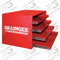Sliding Drawer Cabinet Frame: 20 in x 15 3/4 in x 15 in, For 4 Drawers, Red, Bearing (MPN 303B-15.75-17-S1157). Key specifications — Cabinet Color: Red; Stackable: Yes; Brand: DURHAM MFG.