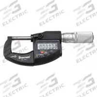 STARRETT Digital Outside Micrometers: 0 in to 6 in /0 mm to 150 mm, Inch/Metric (MPN S733.1CXFLZ). Key specifications — attr1182744: 0.00005 in/0.001 mm; attr1182751: Certificate of Inspection; attr1182776: Not Rated; attr1182741: STARRETT; attr1182743: +/- 0.001 in; attr1182759: Yes.