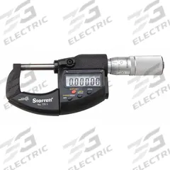 STARRETT Digital Outside Micrometers: 0 in to 6 in /0 mm to 150 mm, Inch/Metric (MPN S733.1CXFLZ). Key specifications — attr1182744: 0.00005 in/0.001 mm; attr1182751: Certificate of Inspection; attr1182776: Not Rated; attr1182741: STARRETT; attr1182743: +/- 0.001 in; attr1182759: Yes.
