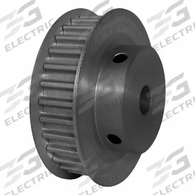Dayton Timing Pulley: Curvilinear, Fixed, For 9 mm Belt Wd, 30 Teeth, 5 mm Pitch - HTD Section Fixed-Bore Timing Pulleys with Hub