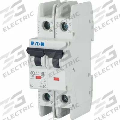 EATON Miniature Circuit Breaker: 13 A Amps, 125V DC, 10 kA at 277/480V AC, Screw - C-Curve, 2-Pole UL489 DIN Rail-Mount Miniature Circuit Breakers