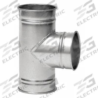 NORDFAB 6"dia 14"L 90° SS Tee Branch: Stainless Steel, For 6 in Duct Dia, 14 in Overall Lg - Branches