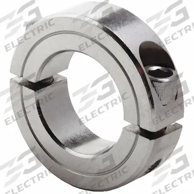 Dayton Shaft Collar: 2-Piece, Inch, Round, Clamp-On, 1 in Bore Dia, 1 3/4 in Collar Outside Dia - Stainless Steel Shaft Collars