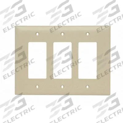 LEGRAND Wall Plate: Decorator-Rocker, 3 Gang, Brown - General Purpose Wall Plates