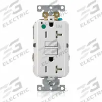 LEVITON GFCI Receptacle: Hospital Grade, Decorator Duplex, 5-20R, White, GFCI, 125V AC, 20 A (MPN GFWT2-HGW)
