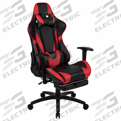 FLASH FURNITURE Office Chair: X30, Left/Right Swing, Black/Red, Faux Leather Material - Adjustable-Arm Office Chairs