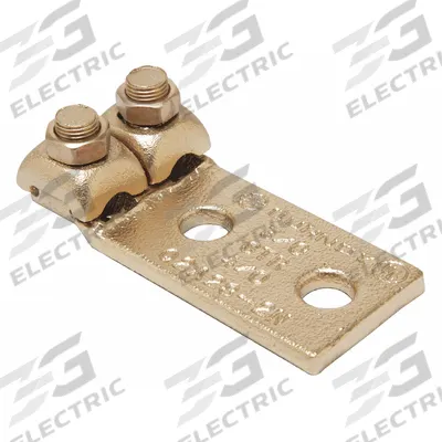 BURNDY Wire Connector: 1/0 AWG – 2/0 AWG Wire Sizes, 1/2 in Stud Size - Straight Mechanical Lugs