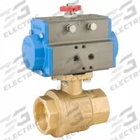 BONOMI Pneumatically Actuated Two-Way Ball Valve: 1 in, Brass, FNPT x FNPT, Double-Acting, Two-Piece (MPN 8P0080LF-1-C2). Key specifications — Brand: BONOMI; Pilot Solenoid Voltage: 24V DC.