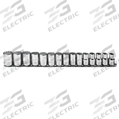 PROTO Socket Set: 1/2 in Drive, 15 Piece, 12-Point, Metric - SAE & Metric Socket Sets