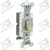 LEVITON Toggle Single-Pole, 15 Amp: Toggle Switch, Single Pole, Maintained, Ivory, 120/277V AC, 20 A (MPN CS120-2I). Key specifications — Illuminated: No; Voltage Rating: 120/277V AC.