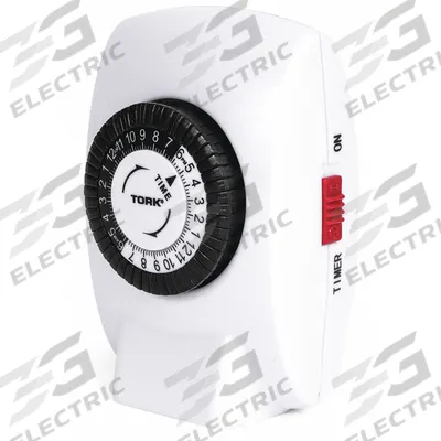 TORK Plug-In Timer: Mechanical, Indoor, Not Astronomic, 24 hr Setting, 5-15R - Indoor-Rated Electromechanical Plug-In Timer Switches