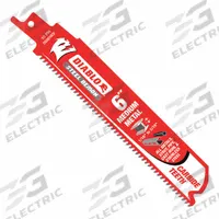DIABLO Reciprocating Saw Blade: 10 Teeth per Inch, 6 in Blade Lg, 0.05 in Blade Thick, Carbide, 3 PK (MPN DS0610CF3). Key specifications — attr1109198: 10; attr1109200: Rigid for Straight Cuts; attr1109201: Straight; attr1109209: DIABLO.