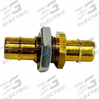 MEM-CO Mini Barb Fitting: 3/4 in ID x 1/4 in ID Size, Tube x Tube, Brass, Bulkhead (MPN 3/4BK6). Key specifications — Brand: MEM-CO.