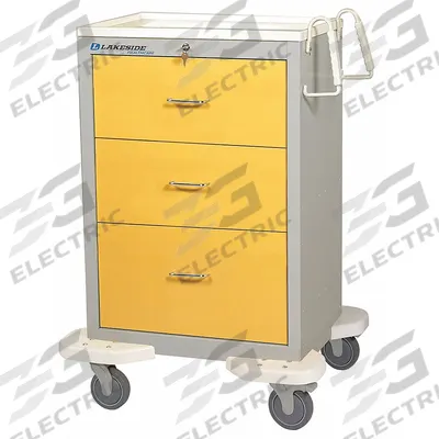 LAKESIDE General Medical Supply Cart with Drawers: Steel, (2) Swivel/(2) Swivel with Brake - General Medical Supply Carts with Drawers