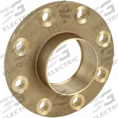 NIBCO Sweat Fitting Adapter: 5 in CTS x 5 in Pipe, Cup x Flange, Bronze (MPN 771-LF 5) - Low-Lead Cast Copper & Bronze Tube Flanges