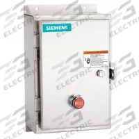 SIEMENS NEMA Magnetic Motor Starter: Non-Reversing, 3 Poles, NEMA Size 1-3/4, 40 A, 24V AC Coil (MPN 14EUE32WJ). Key specifications — attr211388: SIEMENS; attr951451: 1NO; attr951453: 24V AC; attr951489: Three; attr951498: Screw Terminals; attr984425: 1NO; attr984429: Pilot Light; attr997361: None (Not Applicable to Electronic Overloads).