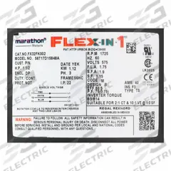 LEESON General Purpose Motor: C-Face/Universal Mount, Open Drip Proof, 1 1/2 hp, 575V AC, 1,725 RPM (MPN 056T17D15848). Key specifications — Brand: LEESON; Nameplate Voltage @ 60 Hz: 575V AC; Full Load Current @ 60 Hz: 1.8 A; Nameplate RPM @ 60 Hz: 1,725 RPM; Motor Enclosure: ODP.