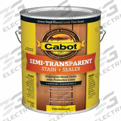CABOT Wood Stain and Sealer: Exterior, Oil, 1 gal Container Size, Wood, Flat - Combination Wood Stain & Sealers