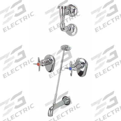 ZURN Straight Service Sink Faucet: Wall, Widespread, Brass, Chrome, 2.2 gpm Flow Rate - Widespread Utility Faucets