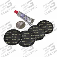 TRU-FLATE Tire Repair Kit: Tire Repair Kit, Car Tires/Truck Tires, 0.30 oz Cement/(4) Patches/Buffer (MPN 14-132). Key specifications — Product Type: Tire Repair Kit; Compatible Tire Type: Car Tires; Brand: TRU-FLATE; Includes: Buffer.
