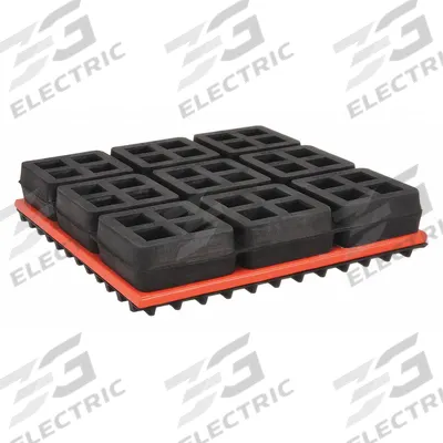 MASON Vibration Isolator Pad: Neoprene, Waffle Pad Top, 8 in Lg, 8 in Wd, 1 1/4 in Ht - Vibration-Isolating Pads & Sheets